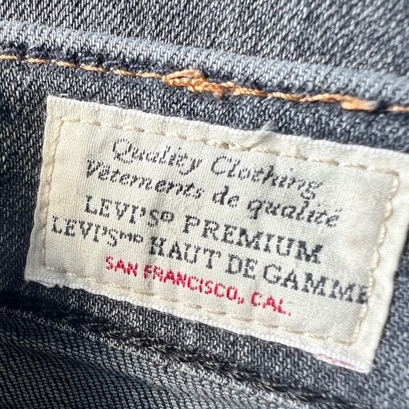 Levi's 512 Men's Gray Skinny Grunge Emo Indie Sleeze Slim Fit Jeans 32 by 34 - Picture 3 of 6